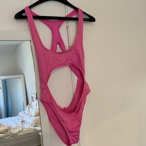 SKIMS Vibrant Pink Cutout Bikini